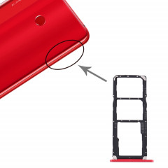 Plateau pour Carte SIM + Plateau pour Carte SIM + Plateau pour Carte Micro SD pour Huawei Enjoy Max (Rouge)