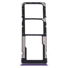 Plateau de carte SIM + plateau de carte SIM + plateau de carte Micro SD pour Xiaomi Redmi Note 9 5G / RedMI Note 9T M2007J22G M2007J22C (Violet)