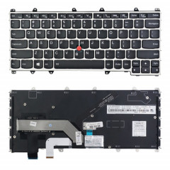 Version américaine Clavier avec dos arrière pour Lenovo ThinkPad Yoga 260 / Yoga 370 / x380 (argent)