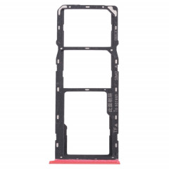 Pour OPPO Realme C12 RMX2189 Plateau de carte SIM + Plateau de carte SIM + Plateau de carte Micro SD (Rouge)