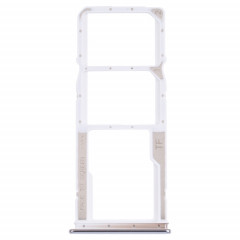 Plateau de carte SIM + plateau de carte SIM + plateau de carte micro SD pour Xiaomi Redmi Note 10 4G / Redmi Note 10S M2101K7AI, M2101K7AG, M2101K7BG, M2101K7BI, M2101K7BLY (Blanc)