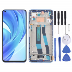 Écran LCD et numériseur d'origine Assemblage complet avec cadre pour xiaomi mi 11 lite 4g m2101k9ag m2101k9ai (bleu)