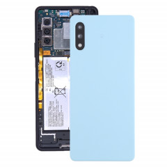 Couverture arrière de la batterie avec couvercle de la lentille de caméra pour Sony Xperia Ace II SO-41B (bleu)