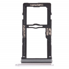 Nano SIM Plateau de la carte SIM + Nano SIM Plateau de carte / Micro SD Plateau de carte pour LG G8S Minoreq LMG810, LM-G810, LMG810EAW (Argent)