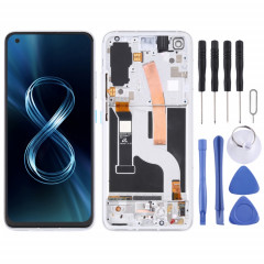 Écran LCD et numériseur Amoled Material Assemblage complet avec cadre pour Asus Zenfone 8 ZS590KS (argent)