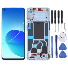 Écran LCD d'origine pour OPPO Reno6 5G PEQM00 CPH2251 Assemblage complet du numériseur avec cadre (Bleu)