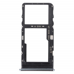 Plateau de carte SIM d'origine + plateau de carte Micro SD pour TCL 10L/10 Lite T770H T770B (argent)