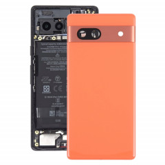 Pour Google Pixel 7A Couvercle arrière de batterie d'origine avec couvercle d'objectif d'appareil photo (Orange)