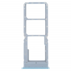 Pour vivo Y16 plateau de carte SIM + plateau de carte SIM + plateau de carte Micro SD (bleu)