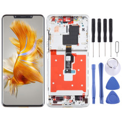 Pour Huawei Mate 50 Pro Écran LCD d'origine numériseur assemblage complet avec cadre (argent)