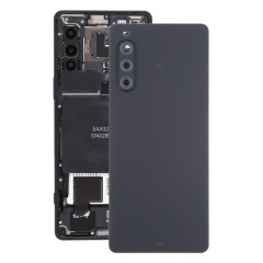 Pour Sony Xperia 10 V Couvercle arrière de la batterie d'origine avec couvercle d'objectif d'appareil photo (noir)