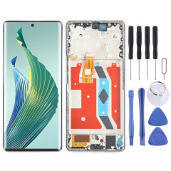 Pour Honor Magic5 Lite écran LCD d'origine numériseur assemblage complet avec cadre (argent)