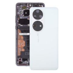 Pour Huawei P50 Pro Cache arrière de batterie avec objectif d'appareil photo (blanc)