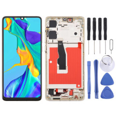 Écran LCD TFT complet avec châssis pour Huawei P30, ne prenant pas en charge l'identification par empreinte digitale (doré)
