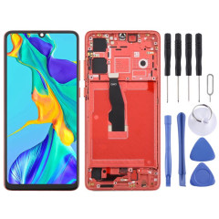 Écran LCD TFT complet avec châssis pour Huawei P30, ne prenant pas en charge l'identification par empreinte digitale (rouge)