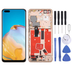 Écran LCD TFT complet avec châssis pour Huawei P40 Pro, sans identification par empreinte digitale (doré)