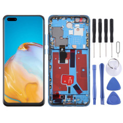 Écran LCD TFT complet avec châssis pour Huawei P40 Pro, sans identification par empreinte digitale (bleu)