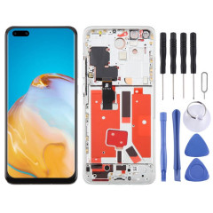 Écran LCD TFT complet avec châssis pour Huawei P40 Pro, sans identification par empreinte digitale (argent)