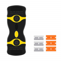 Outil de nettoyage pour raclette à colle à double tête (jaune)