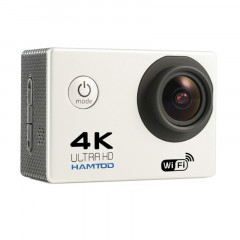Caméra de sport WiFi HAMTOD H9A HD 4K avec boîtier étanche, Generalplus 4247, écran LCD de 2,0 pouces, objectif grand angle de 120 degrés (blanc)