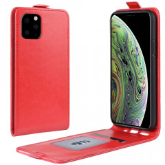 Étui de protection en cuir à rabat vertical Crazy Horse pour iPhone 11 Pro (rouge)
