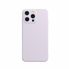 Couleur solide Cube Doublure de silicone LIQUIDE Doublure de flanelle pour iPhone 13 (violet)