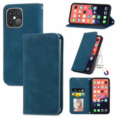 Pour iPhone 13 PRO rétro Skin Sentence Boîte à retournement horizontale magnétique magnétique avec support et carte de portefeuille et cadre de portefeuille et photo (bleu)