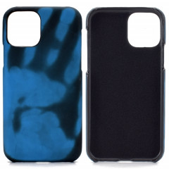 Coller la peau + PC Cas de décoloration du capteur thermique pour iPhone 13 Pro (Black Bleu)