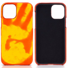 Coller la peau + PC Cas de décoloration du capteur thermique pour iPhone 13 Pro (jaune rouge)