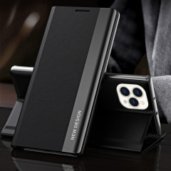 Boîtier en cuir horizontal horizontal ultra-mince ultra-mince latérale avec support pour iPhone 13 (noir)