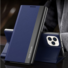 Étui en cuir horizontal ultra-mince ultra-mince flan-mince de latérale avec support pour iPhone 13 (bleu foncé)