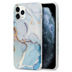 Étui de couverture arrière en marbre au dor de l'or de l'iPhone 13 PRO (bleu clair)