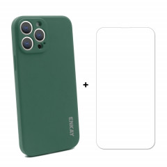 Hat-Prince Enkay Cas de protection de protection antichoc de protection antichoc de protection antichoppes + protecteur d'écran de verre trempé 9H pour iPhone 13 Pro (vert foncé)