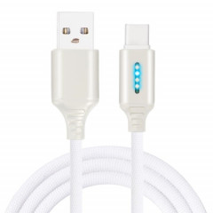Interface USB-C / TYPE-C ZINC Alliage Maquisée Luminous Intelligent Automatique Données de charge Données de charge (Blanc)
