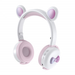 Casque Bluetooth sans fil BLUETOOTH sans fil AEC BK7 avec une lumière LED (rose blanc)