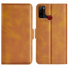 Pour Ulefone Note 10 Case de téléphone en cuir magnétique à double boucle (jaune)