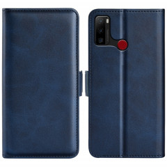 Pour Ulefone Note 10 Case de téléphone en cuir magnétique à double boucle (bleu foncé)