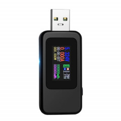 KWS-MX18 10 dans 1 Courant USB CC Courant 4-30V Tension Montage Mémètre numérique Ammeter (noir)