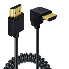 JUNSUNMAY Câble à ressort à tête coudée HDMI 4K 60 Hz mâle vers mâle HDMI 2,0 V, longueur : 1,2 m (vers le bas)