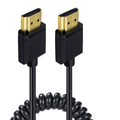 JUNSUNMAY Câble à ressort à tête coudée HDMI 4K 60 Hz mâle vers mâle HDMI 2,0 V, longueur : 1,2 m (droit)