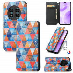 Pour Ulefone Note 15 CaseNeo Étui de téléphone en cuir magnétique coloré (Rhombus Mandala)