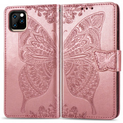 Papillon Love Flowers Étui à rabat en cuir avec rabat horizontal pour iPhone 11 Pro Max avec porte-cartes et porte-cartes