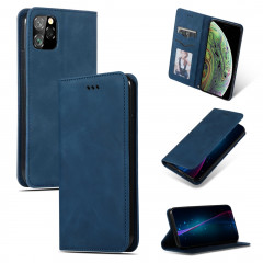 Etui en cuir avec rabat horizontal magnétique Business Skin Feel pour iPhone 11 Pro Max (bleu marine)