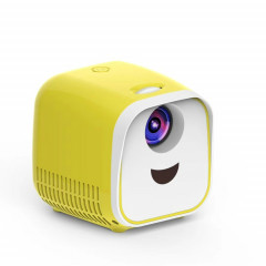 L1 Projecteur Enfants Mini Projecteur de haut-parleur à domicile portable à LED, fiche UE (jaune)