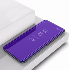 Miroir de protection avec étui à support gauche et droite pour iPhone 11 Pro (bleu violet)