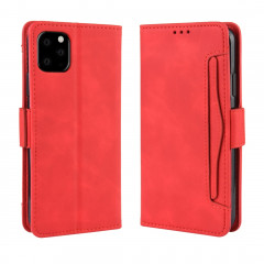 Étui en cuir de style portefeuille style skin veau pour iPhone 11 Pro, avec fente pour carte séparée (rouge)