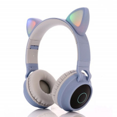 BT028C mignon chat oreille Bluetooth 5.0 casque casque de casque sans fil stéréo sur l'oreille pliable avec micro / carte de radio / carte de radio / tf (bleu)