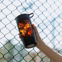 Milkshake Cup Tasse d'agitation en acier inoxydable Tasse d'eau portable Mélangeur de bouteille de presse-agrumes portable, Capacité: 650 ml (Noir)