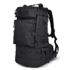 Sac à dos en nylon étanche sac à bandoulière en plein air randonnée sac de voyage de camping, capacité: 45L (noir)