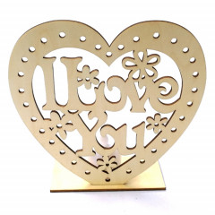 2 PCS Creative Coeur En Forme De Décoration En Bois Signe En Bois Romantique LED Bougie Lumière (JM01455)